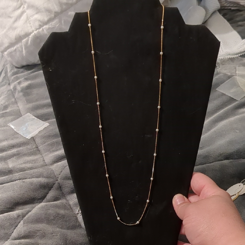 Elegant Gold and Silver Beaded Necklace